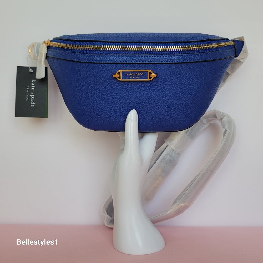 KATE SPADE Belt Bag Gramercy Medium Pebbled Leather – Blueberry color🎈⭐